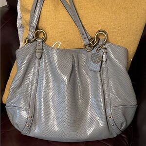 Coach Metallic Gray Shoulder Bag